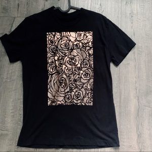 Maje black gold rose print Tee